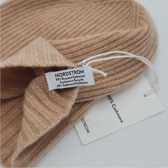 Nordstrom Cashmere knit Beanie in Beige NWT - Picture 11 of 11